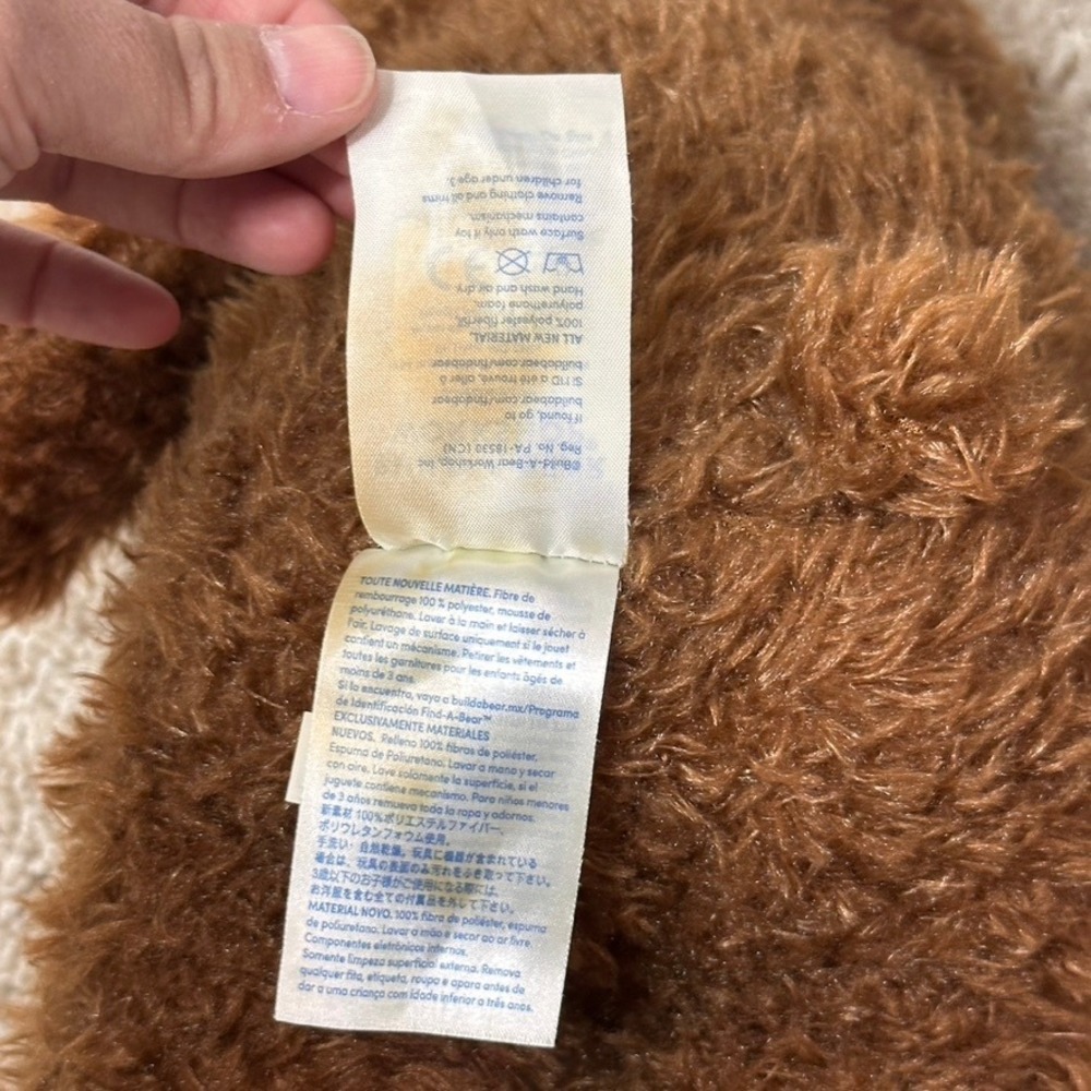 Build-A-Bear Workshop Happy Birthday Brown Shaggy Plush Teddy Bear Candle Paws - Picture 6 of 8